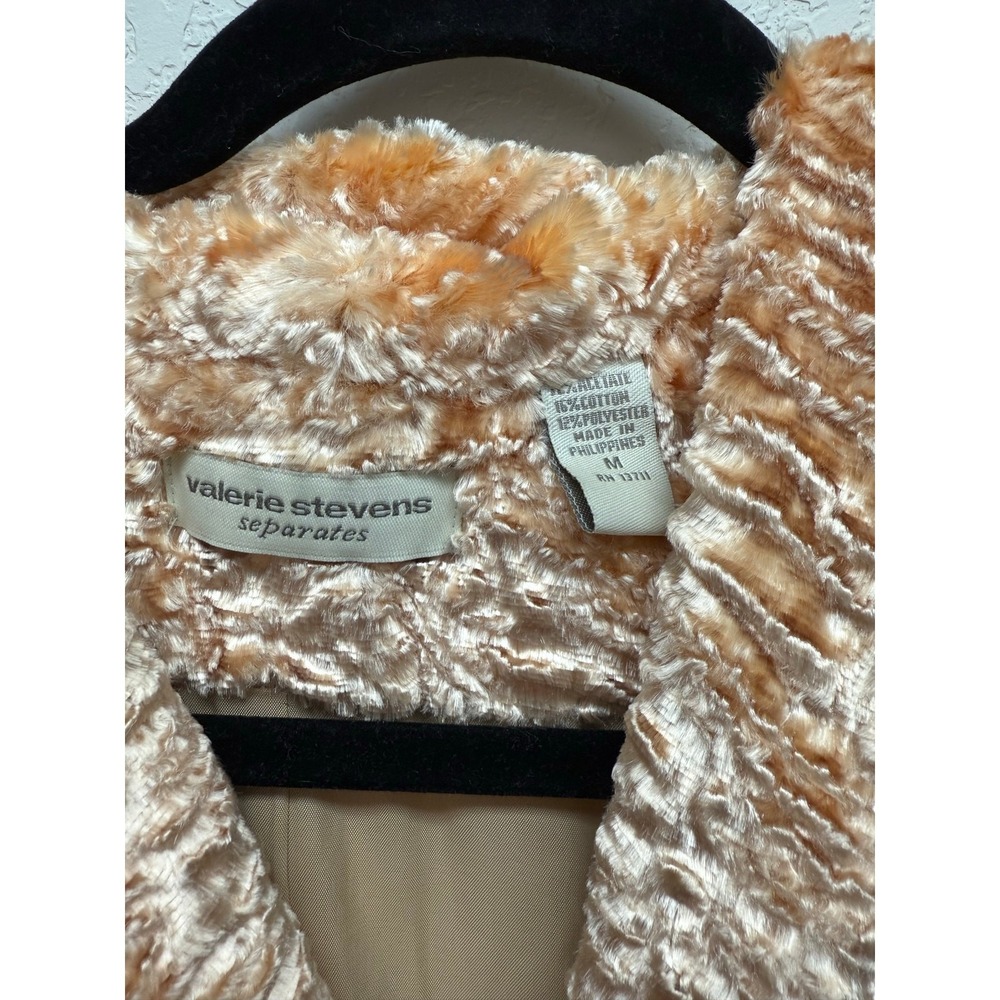 Vintage Valerie Stevens Separates Apricot Crushed Velvet Swing Coat- Lined- M‎